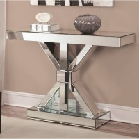 Luxury Mirrored Frame Glass Top Console Table Side Table For Home Hotel Decor Furniture