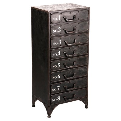 industrial  Loft 8 Drawer Rustic Iron Tall Dresser   INDIAN HANDMADE  almirah    JODHPUR FURNITURE