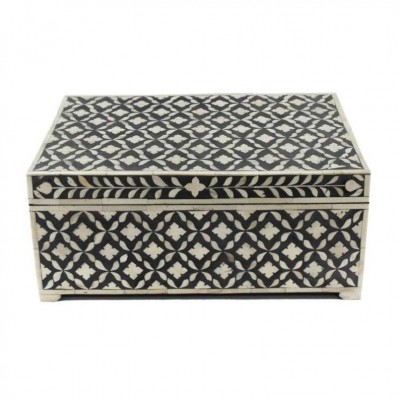 Bone inlay Floral Box Indian Handmade contemporary style rectangular box